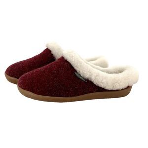 Cosyfeet Women's Mule Slippers Donna Sheepskin US 6 Extra Wide 6E Ruby No Insole